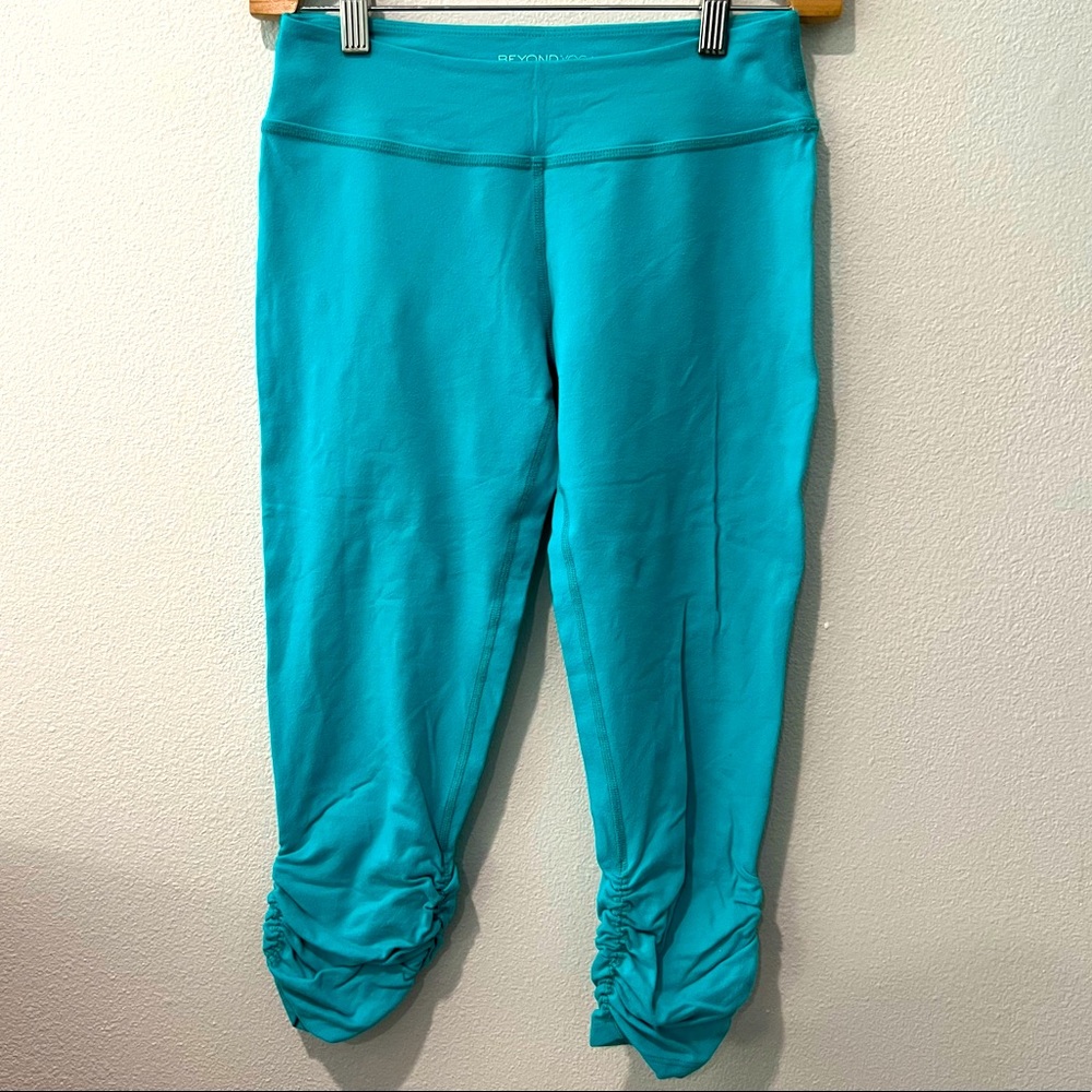 Beyond Yoga Ruched Hem Blue Legging Tights Medium